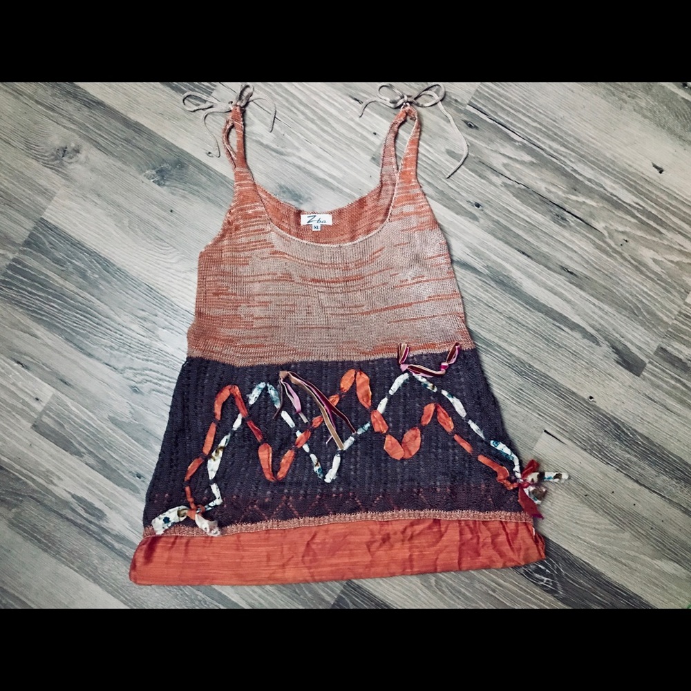 EUC Boutique Eclectic/Boho/Artsy Tank
